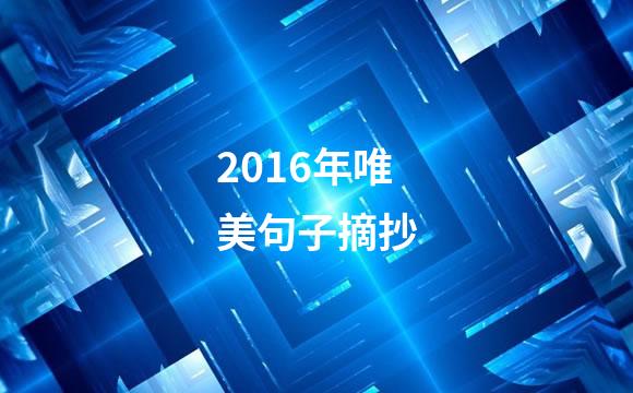 2016年唯美句子摘抄