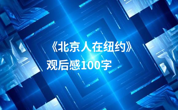 《北京人在纽约》观后感100字