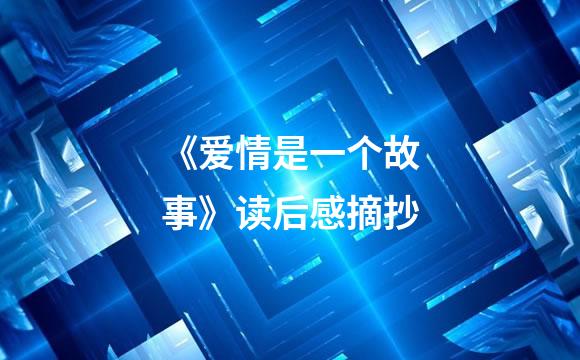 《爱情是一个故事》读后感摘抄