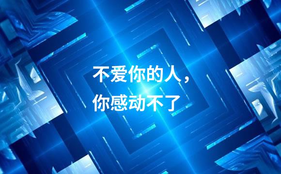不爱你的人，你感动不了