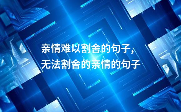 亲情难以割舍的句子,无法割舍的亲情的句子