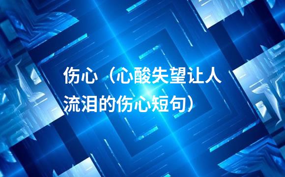 伤心（心酸失望让人流泪的伤心短句）