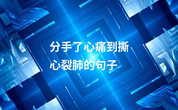 分手了心痛到撕心裂肺的句子