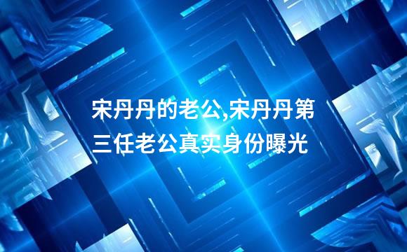 宋丹丹的老公,宋丹丹第三任老公真实身份曝光