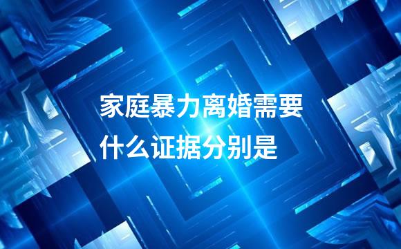 家庭暴力离婚需要什么证据分别是
