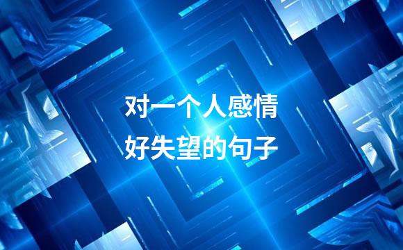 对一个人感情好失望的句子