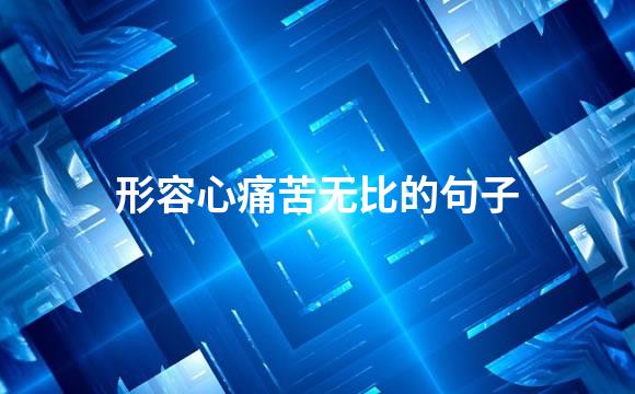 形容心痛苦无比的句子