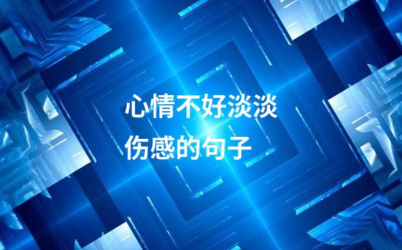 心情不好淡淡伤感的句子