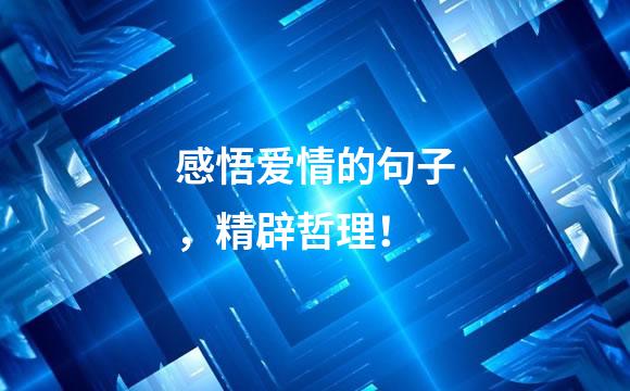 感悟爱情的句子，精辟哲理！