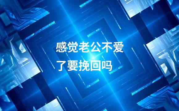 感觉老公不爱了要挽回吗