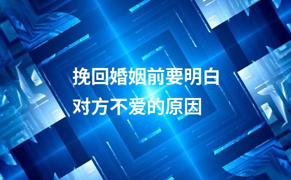 挽回婚姻前要明白对方不爱的原因