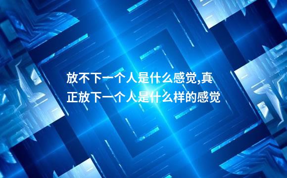 放不下一个人是什么感觉,真正放下一个人是什么样的感觉