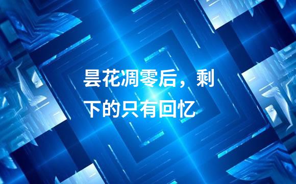 昙花凋零后，剩下的只有回忆
