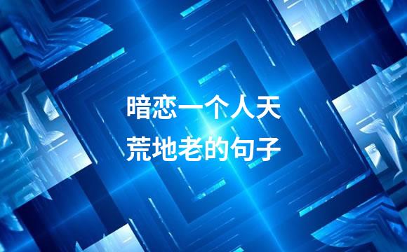 暗恋一个人天荒地老的句子