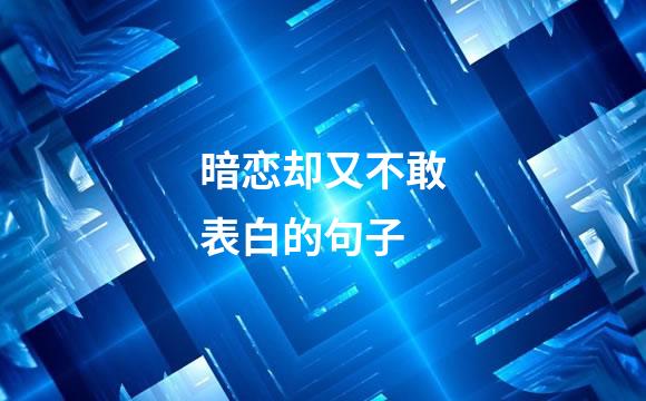 暗恋却又不敢表白的句子