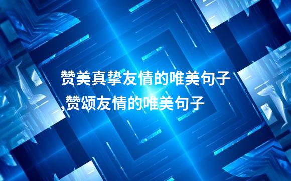 赞美真挚友情的唯美句子,赞颂友情的唯美句子