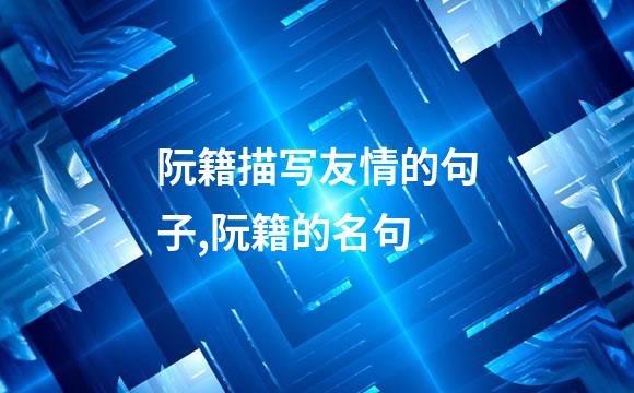 阮籍描写友情的句子,阮籍的名句