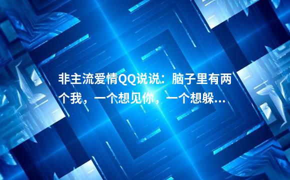 非主流爱情QQ说说：脑子里有两个我，一个想见你，一个想躲你